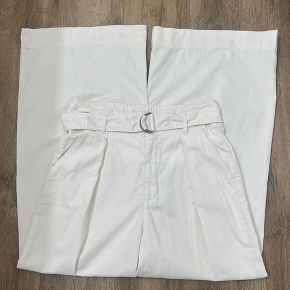 Abercrombie‎ & Fitch Women's Cream Tailored Wide Leg Pant Size Medium - Picture 9 of 10